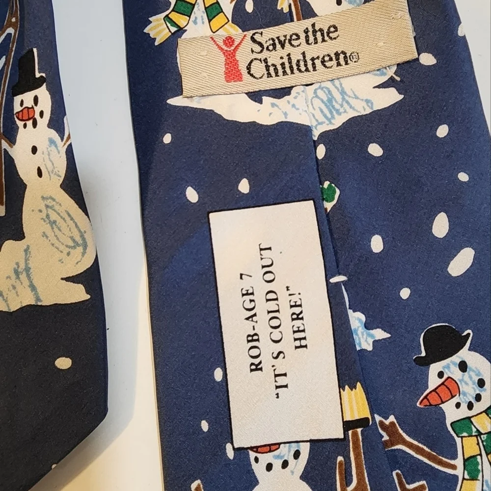 Save The Children Snow Men's Christmas Silk Tie